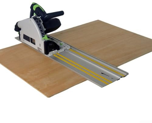 Eawfgtuw Riel de guía, accesorio de sierra circular, riel guía de aluminio de 2 x 1000 mm, compatible con sierra de inmersión y sierra circular de mano, para cortes precisos y rectos (conector de riel