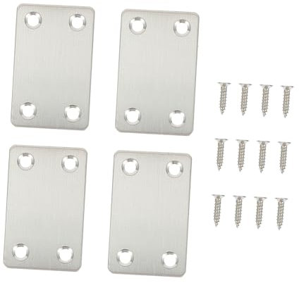 GETAJGHSD 12stücke Rostfreie Edelstahl Verbindungselemente Für Möbel Gerade Winkelverbindungen Inkl Schrauben Für Regale Tische Betten Und Schränke