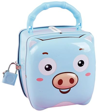 Niedliche Geldkassette, Key Lock Small Cash Box, 3,74 x 3,94 Zoll Safe Bank Geldboxen, tragbarer Metallbehälter, authentisches Design für Kindergarten, und Mädchen
