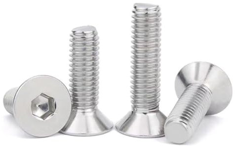 20 Stück M6x40 Silber Senkkopfschrauben, aus Edelstahl, Sechskant, metrisches Gewinde, langlebige Senkschrauben für Möbel, Maschinenbau und Heimwerker, hochwertige M6 Schrauben mit Innensechskant