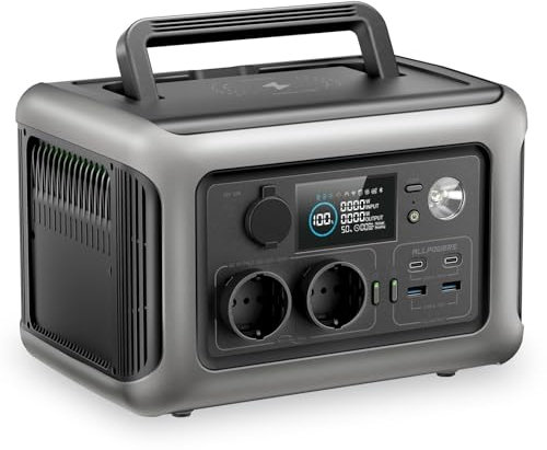 ALLPOWERS Centrale Elettrica Portatile R600 299Wh 600W, LiFePO4 Batteria Backup, Generatore Solare MPPT UPS per Campeggio, Festa, RV, Uso Casa, Ricarica Rapida 0-100% in 1 ora