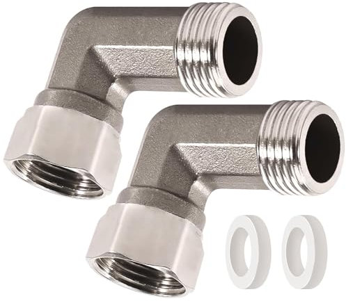 Raccordo a punto multiuso in acciaio inox da 1/2, filettatura maschio e femmina a 90 gradi, per raffreddamento e impianti solari