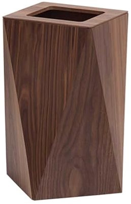 Poubelle de Salle de Bain 14 L, Poubelle en Bois avec Cylindre intérieur en Plastique, Poubelle Losange pour Toilettes, Chambre, Cuisine, Salon, Bureau, Poubelle de Recyclage, Noyer
