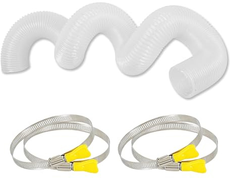 4x 10' PVC Dust Collection Hose with 304 Stainless Steel Hose Clamps, for Table Saw, Band Saw, Planer, Woodworking and Wood Shop Dust Collection System