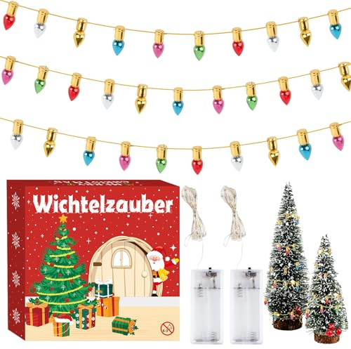 Wichtel Zubehör1 Miniatur Deko, Wichtel Set Weihnachten Komplett Miniatur ZubehöR Szene， Ausstattung Von PuppenhäUsern, Miniaturlandschaften Und Kreative Weihnachten Dekorationen