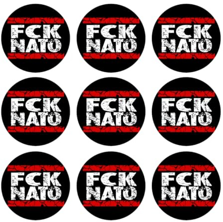 Sammys Shirt Store 24 Stück Aufkleber 4cm rund FCK NATO Frieden Peace Sticker Sparpack gut haftend Aktiv Werden 5 cm
