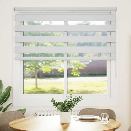 Doppelrollo 140x175 cm, Grau, Polyester, für Fenster und Türen, Lichtschutz, Verdunkelung, Klemmfix ohne Bohren