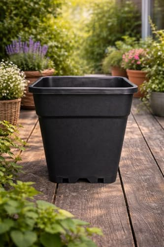 Imagro Topf in verschiedenen Größen Schwarz Viereckig Grow (11 L)