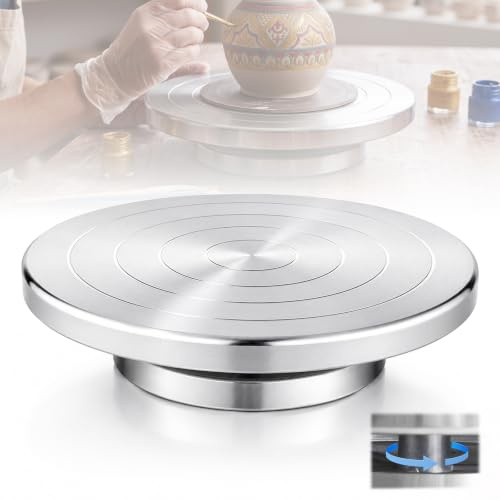 OJTOJT Disco girevole per ceramica manuale, 25 cm, in alluminio, scultura double face, per ceramica, argilla, scultura