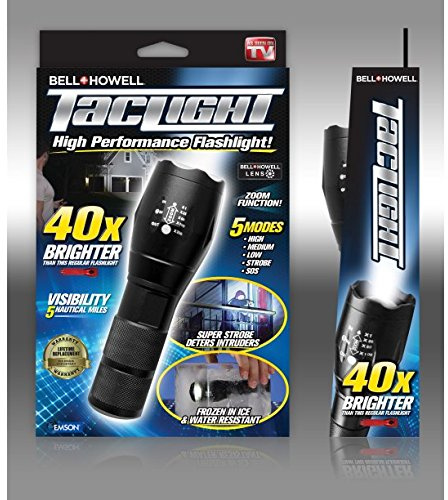 Bell + Howell 1176 Taclight Taktische Taschenlampe mit 5 Modi & Zoom-Funktion
