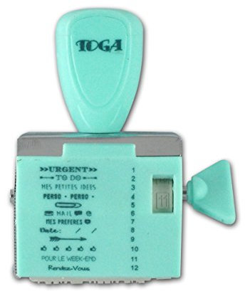 DRAEGER PARIS 1886 Stempel für Botschaften mit 12 Noten, Kunststoff, türkis, 3.5 cm