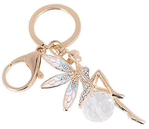 Steellwingsf Joli pendentif elfe ailé en strass pour sac à main (bleu)