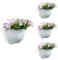 T4u Macetas Pared Plastico Cestas Colgantes - Gris Claro Paquete de 4, Maceteros Pequeños Resina para Hierbas Flores Plantas Casa y Jardín Porche Boda Pared Decorativos Uso en Interior Exterior