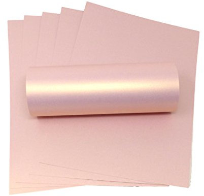Syntego A4 Papier Roségold Perlglanz-Schimmer, Dekoratives doppelseitiges Papier, 120 g/m² (10) (Rose)