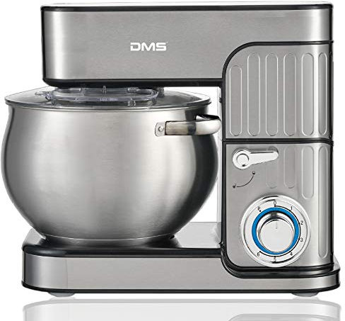 DMS® Küchenmaschine Rührmaschine Knetmaschine Edelstahl Küchenmaschine Teigkneter Edelstahlschüssel Spritzschutz 6-stufige Geschwindigkeit 8.5 Liter, 2350 Watt max. KM-2350