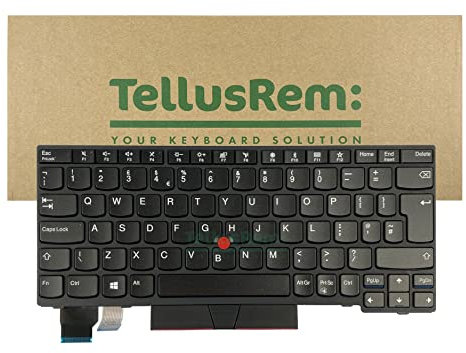TellusRem replacement UK non-backlit keyboard for Lenovo Thinkpad X280 X390 X395