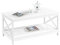 Yaheetech Table Basse de Salon en Bois Moderne Pied X avec 1 Étagère de Rangement Ouvert Meuble de Salon Bureau Chambre Blanc 100 x 50 x 45 cm