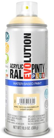 PINTYPLUS PINTURA EN SPRAY EVOLUTION WATER-BASED 520CC RAL 1015 MARFIL CLARO