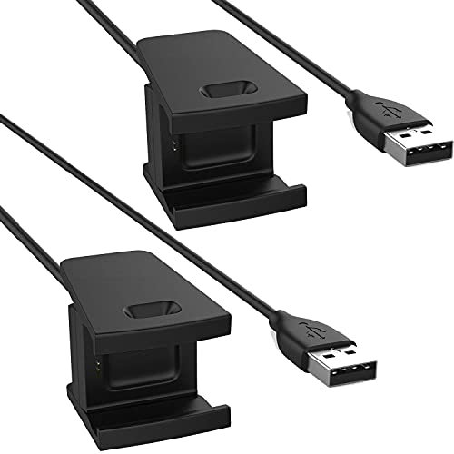 TECHGEAR [ 2 Pack Replacement USB Charger Cable for Fitbit Charge 2, USB Charging Power Cable Compatible with Fitbit Charge 2, Heart Rate & Fitness Activity Wristband