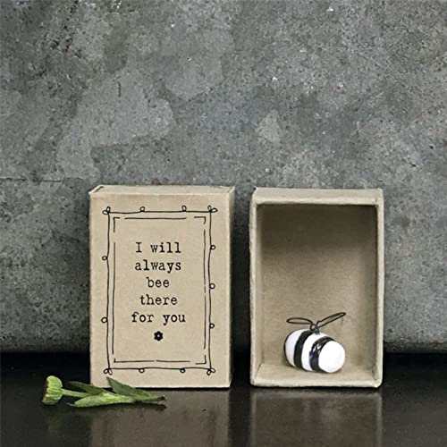 East of India Porcelain Matchbox Bee Insect, Sentimental Boxed Gift, I Will Always Bee There For You Ornament, Porcelain Gift