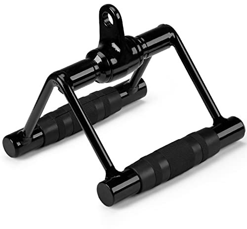 Yes4All Accesorios para máquina de Cable, Mango de Doble Fila en D, Accesorio de Cable para Gimnasio en casa (Negro)
