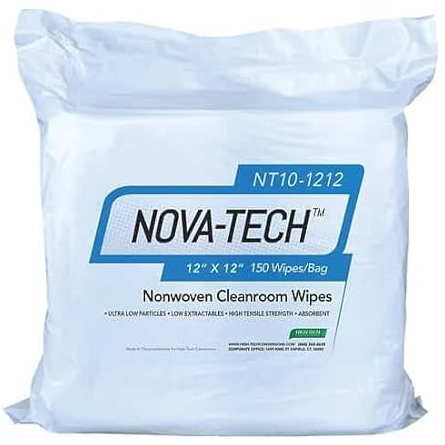 High-Tech Conversions NT10-1212 Cleanroom Wipes, Vliesstoff, fusselfrei, Polyester/Zellulose-Mischung, 30,5 x 30,5 cm, 150 Tücher pro Beutel, 2100/CS