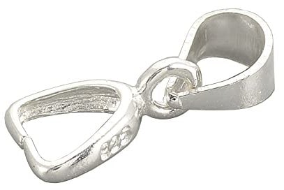 925er Sterling Silber Anhängerschlaufe Ösen Anhänger Kettenverschluss Clip Collierschlaufen Verbinder Anhängeröse 12mm 2 Stk Bails
