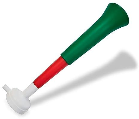 FUN FAN LINE - Pack x3 Plastik Vuvuzela Trompeten. Zubehör für Fußball- und Sportfeste. Geräuschvolles Lufthorn für die Animation. (Wales)