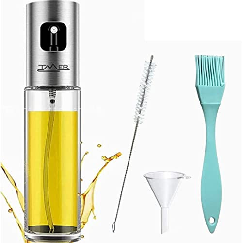 Spruzzatore 100 ml per Olio e Aceto Vetro PYREX in Acciaio 304 per Friggitrice ad Aria Cucina Dietetica