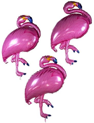 3 Stück Folienballon Flamingo PINK FLAMINGO (97cm) Luftballon - Heliumballon Tiere Kindergeburtstag Kindergartenfest Party Schulparty