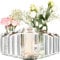 Giessle® 12 Stück gerippte Glaszylinder (transparent-grün) Zylinder Glas Vase 15,5cm Blumenvase Zylindergläser Vintage Zylindervase