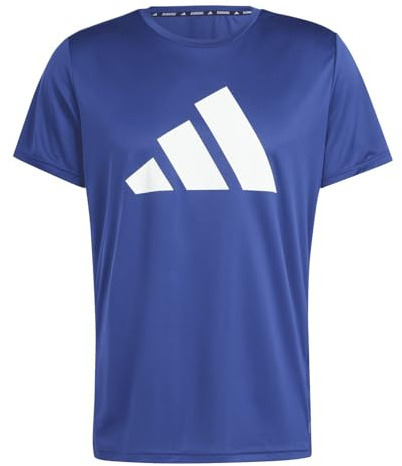 adidas Men's Run It Stripes Tee, Dark Blue, XL