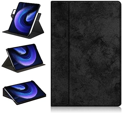 TOPCASE Hülle für Xiaomi Pad 6 /Pad 6 Pro Tablet 11 Zoll 2023, Kann Sich Um 360° drehen Smart Case,mit Stifthalter und Standfunktion,Schwarz