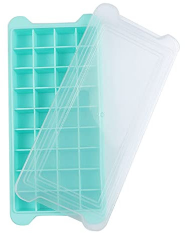 36 Grid Ice Maker Silicone Mesh Red Ice Maker with Cover Household Fridge Homemade Ice Maker Cocktail Bar Garden (Green, One Size)