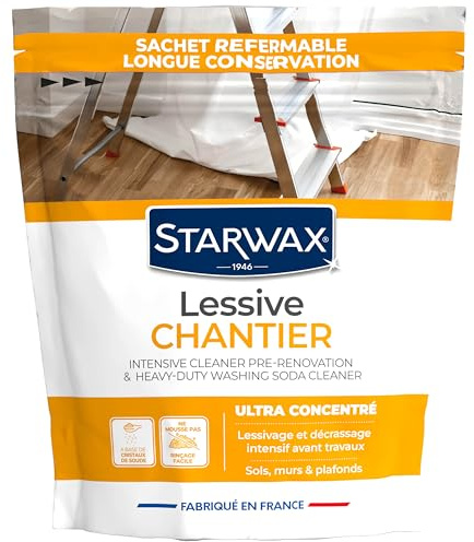 STARWAX Lessive Chantier 1,4kg | Lessivage et décrassage intensif avant travaux, cristaux de soude, ultra concentré, ne mousse pas, rinçage facile