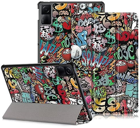 DINGGUAGUA Funda para Xiaomi Redmi Pad SE Tablet 11 Pulgadas 2023,Ultra Delgado Carcasa con Función de Soporte,Graffiti