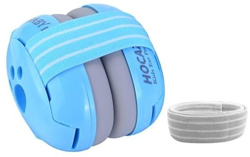 HOCAZOR HZ001 Casque Anti Bruit pour Bébé, Protection Auditive pour Bébés et Tout-Petits Jusqu'à 36 Mois - Certifié CE - Réglable et confortable, Idéal pour Dormir Fêtes Feux D'artifice Voyages-Bleu