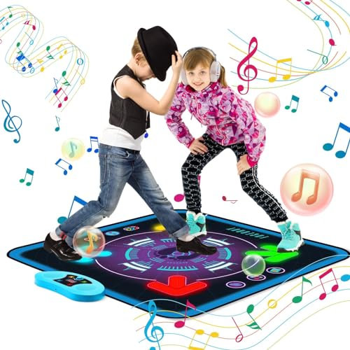 Eygood Kids Dance Mat with Light-up, Build-in Music Dance Mats for Girls and Boys, 3 Game Modes Dance Toys Christmas Birthday Gifts for 4 5 6 7 8 9 10+ Years Old