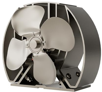 Forest Master Mini Viking Stove Fan - Steel Grey | 4-Blade Heat-Powered Fan, Compact Mini Design, Eco-Friendly Heat Circulation, For Wood Burners & Fireplaces