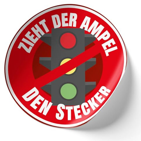 Finest Folia 2er Set Autoaufkleber Politik 10x10cm politische Anti Sticker Aufkleber für Auto Kfz Motorrad Laptop Fenster Selbstklebend R218 (23 Ampel)