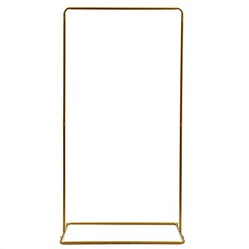 Arche de mariage carrée pour ballons, cadre en métal, étagère à fleurs, support en fer pour fête, arche de mariage, arche de mariage, anneau de ballon doré, 105 x 62 x 200 cm