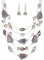 FULU AUTUMN Chunky Statement Kette Damen Mehrreihige Perlenkette und Ohrringe Modeschmuck Set für Frauen Mama Frau Oma Muttertags Geschenk(3-Grey)