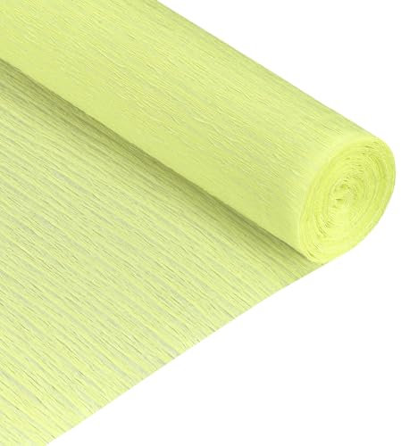 QUARKZMAN Krepppapier 50 x 210 cm Kräuselpapier Pastell Crepe Paper Seidenpapier Floristenkrepp Crepe-Papier zum Basteln Dekoration Geschenk Verpackung Blumen, Knackiges Grün