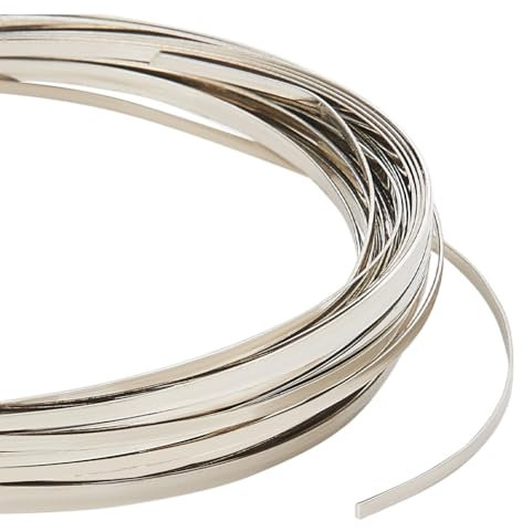 BENECREAT Filo di Rame Piatto da 6 m, 1mm Platinum Armature Craft Bezel Wire Wrap per Scultura, Armatura, Creazione di Gioielli, 0.25mm