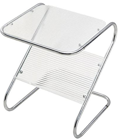 CZAOERXB Petite Table Basse de Rangement en Verre avec Porte-revues, Table d'angle, canapé, Table de Chevet avec Table d'appoint (D 50 * 50 * 60cm)