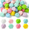 Stiesy Lot de 50 perles hexagonales en silicone de couleurs mélangées aléatoirement - 17 mm - Perles d'espacement hexagonales en silicone pour la fabrication de bijoux pour femme, bracelet, collier,