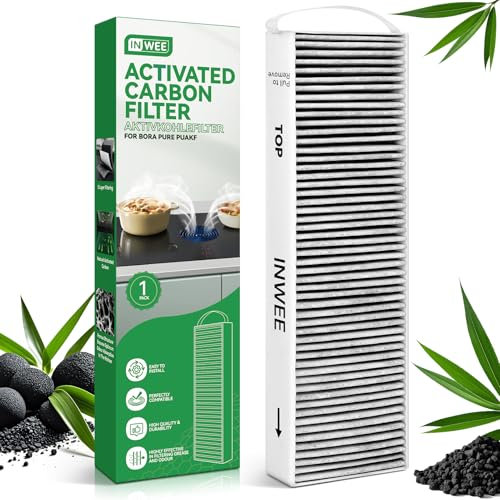 Inwee Aktivkohlefilter für Bora Pure PUAKF, 1 x Hochwertiger Aktivkohlefilter für Bora X Pure/S Pure/PURU oder PUXU Kochfeld mit Umluft, PUAKF Filter Zubehör Ersatzfilter