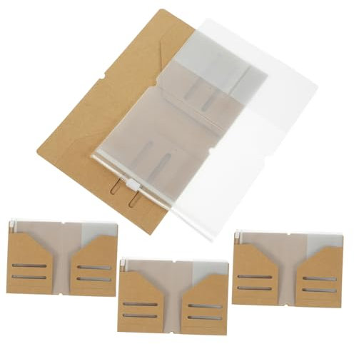 COLLBATH 4 Stück Reisepass Etui Kraftpapier PVC mit Organizer Reisepasshalter Reisegeldbörse für Reiseunterlagen Dokumententasche