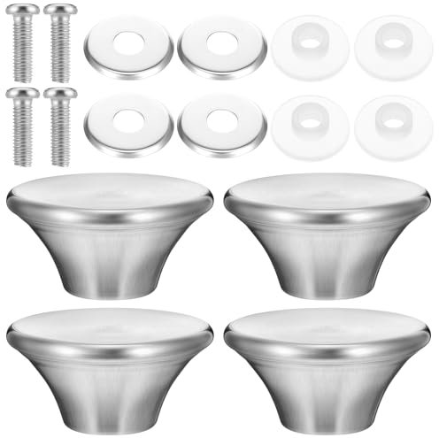 HJZHII 4 maniglie per coperchio in acciaio inox, manico universale, coperchio per pentole, coperchio per pentole, manico di ricambio resistente al calore, con viti per coperchio pentola, bottoni di
