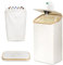 Grande poubelle de recyclage pour cuisine et maison - 100 l - Avec couvercle - Amovible et réutilisable - Pour déchets en verre et plastique - Beige